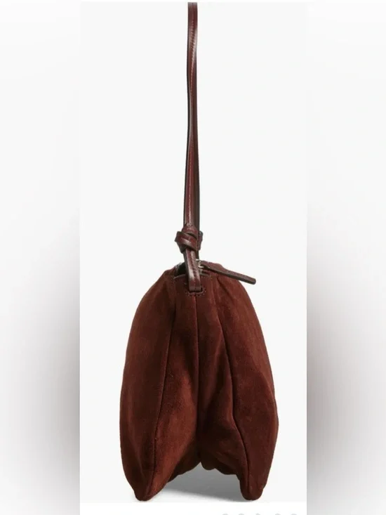STAUD WALLY BROWN MAHAGONY SUEDE SHOULDER HANDBAG $425 - Picture 8 of 14